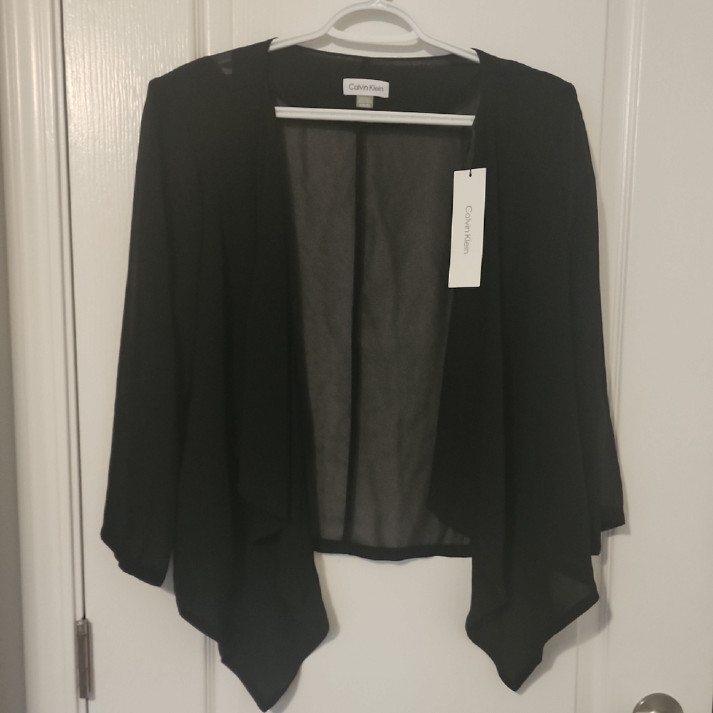 Calvin Klein Women's Sheer Black Shrug